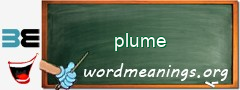WordMeaning blackboard for plume